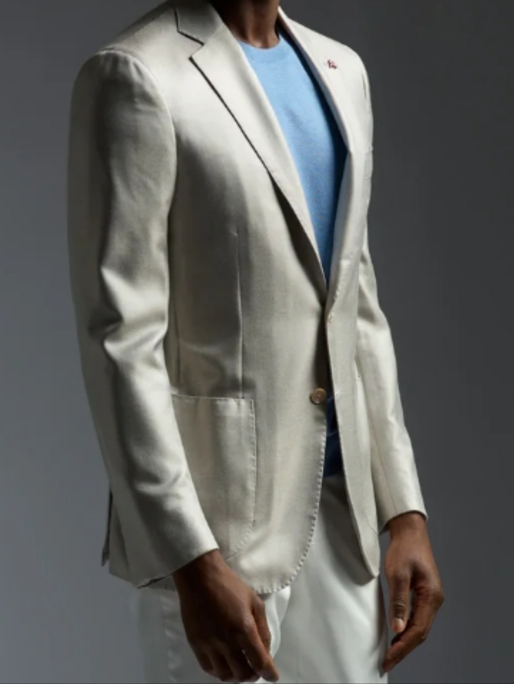 Isaia, 52 , grey, silk